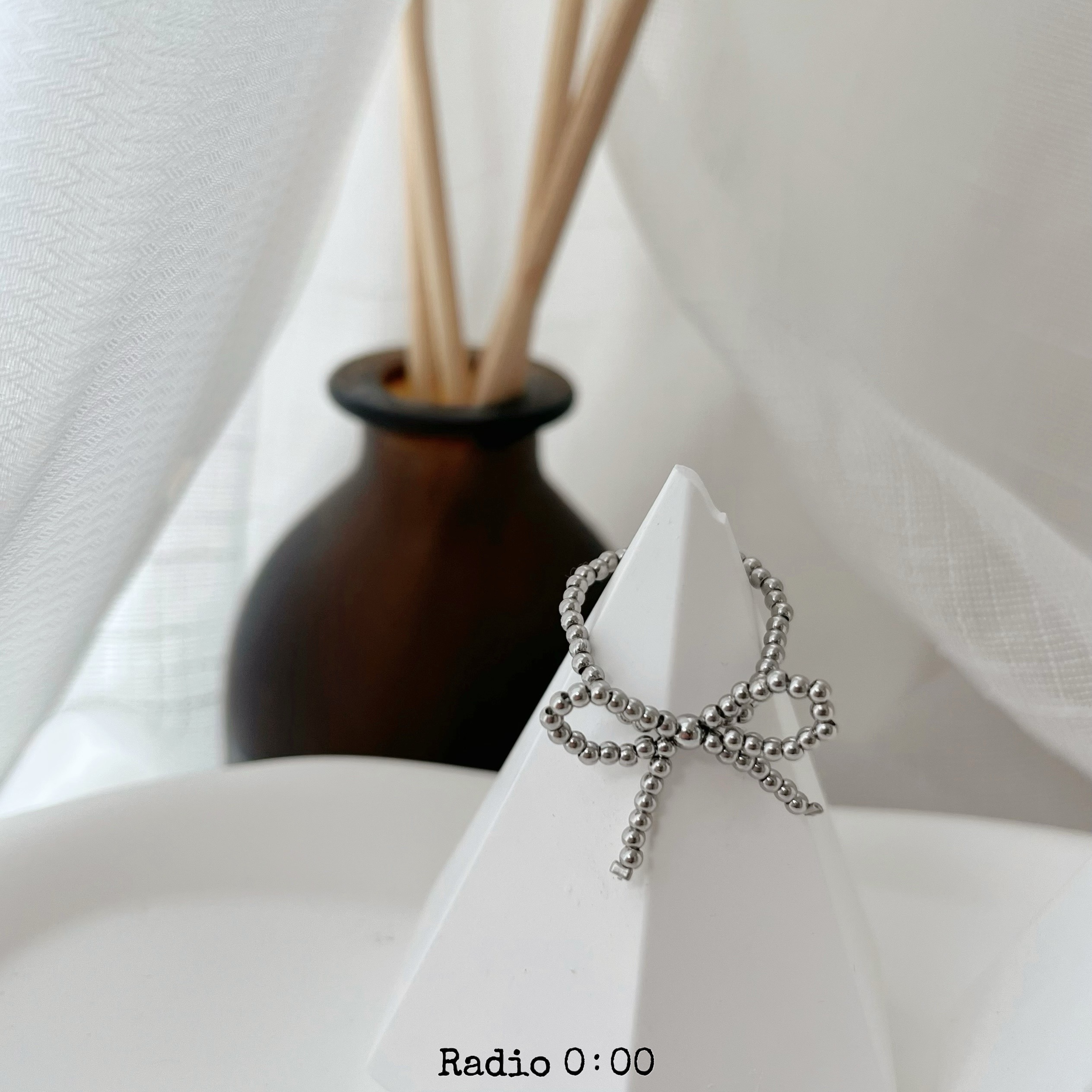 B04不銹鋼蝴蝶結戒 固定戒圍/可碰水