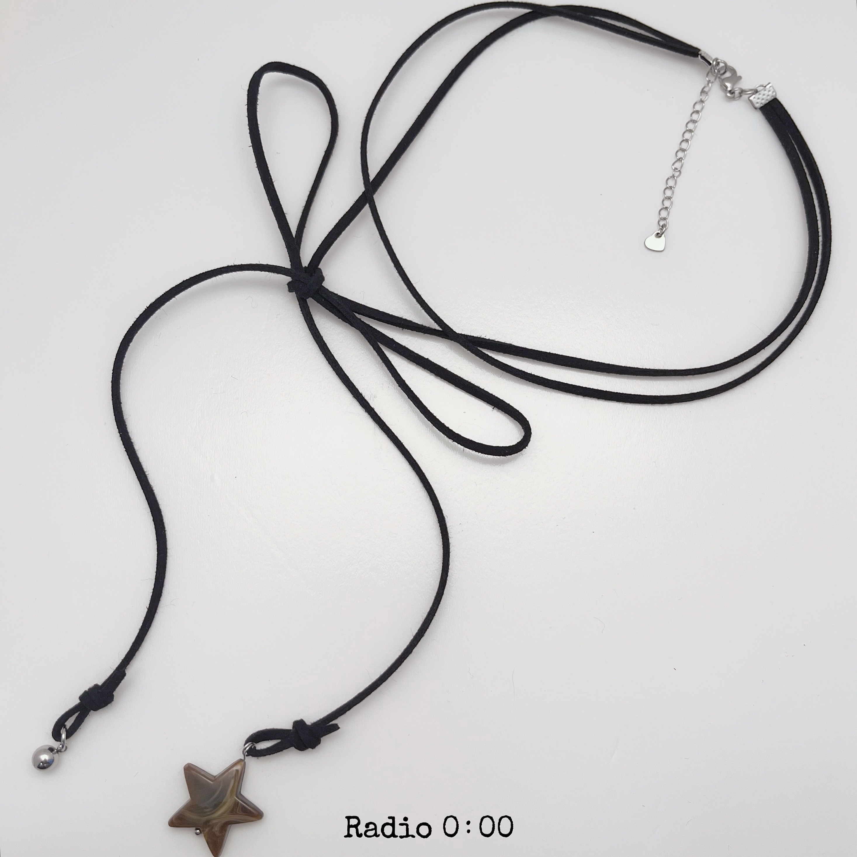 FM022麂皮項鍊 拉花星星