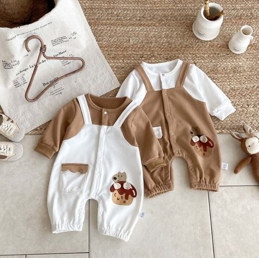 秋季預購-【 卡通假二件連身哈衣】-A00003