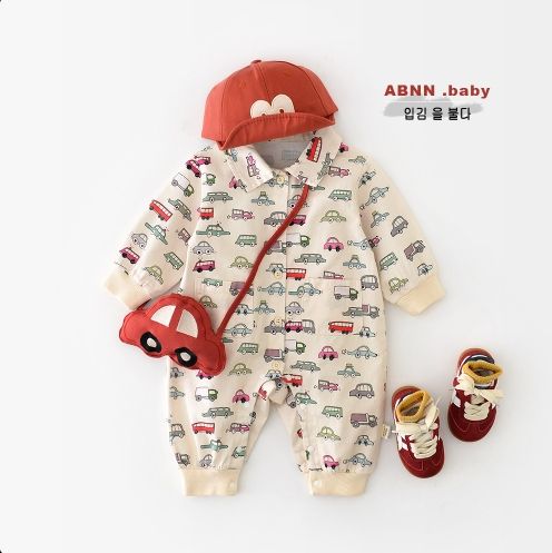 秋季預購-【滿印汽車連身哈衣+包】-A00008