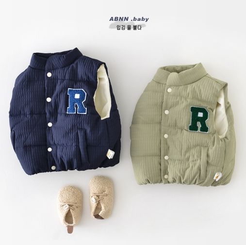 秋季預購-【字母刺繡夾棉馬甲】-A00011