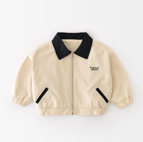 秋季預購-【撞色翻領拉鍊外套】-A00012