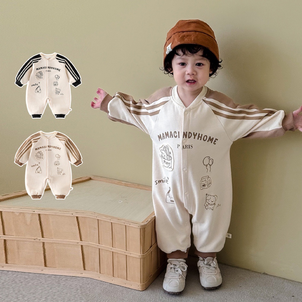 秋季新款_氣球小狗拼色連身衣_B00001