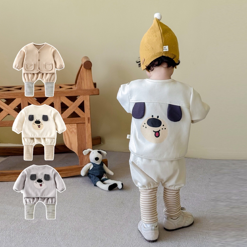 秋季新款_狗狗條紋燈籠褲套裝_B00002