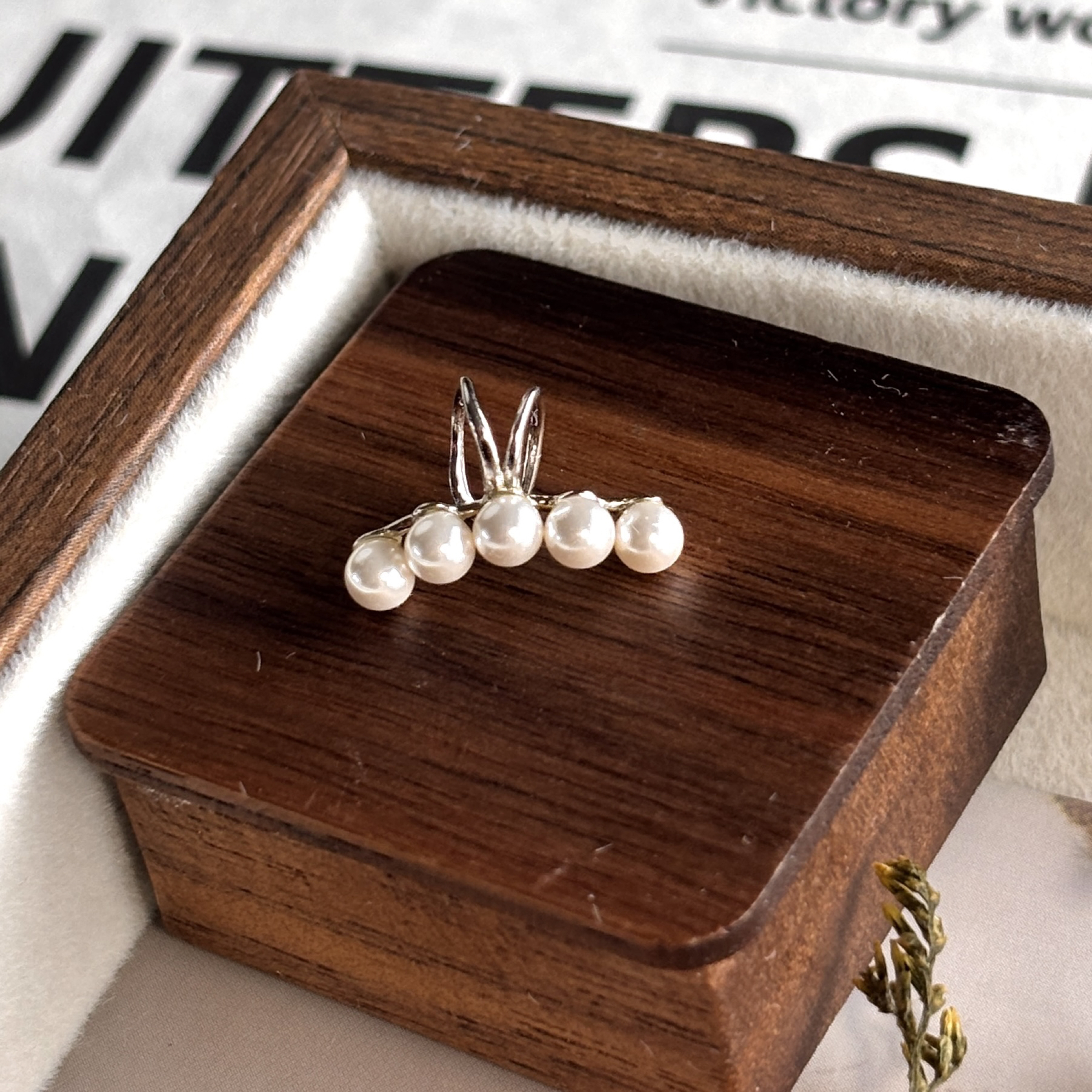 𝐍𝐎𝐖𝐀𝐃𝐀𝐘𝐒 | [925純銀]單隻-幾何海洋珍珠耳夾 飾品 韓系 氣質 nowadays