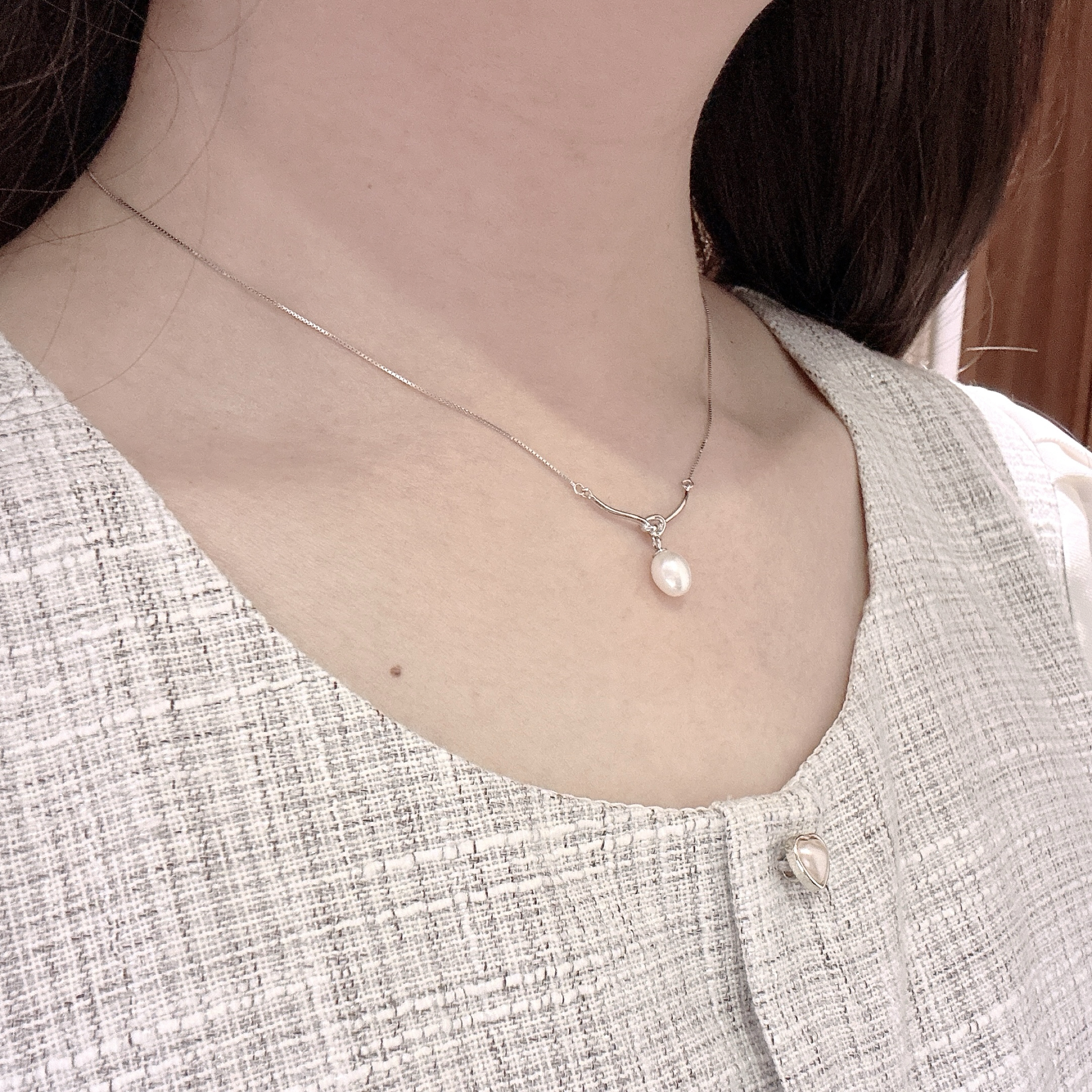 𝐍𝐎𝐖𝐀𝐃𝐀𝐘𝐒｜[925純銀]優雅不撞款結繩珍珠項鍊 項鍊 925純銀 純銀 nowadays