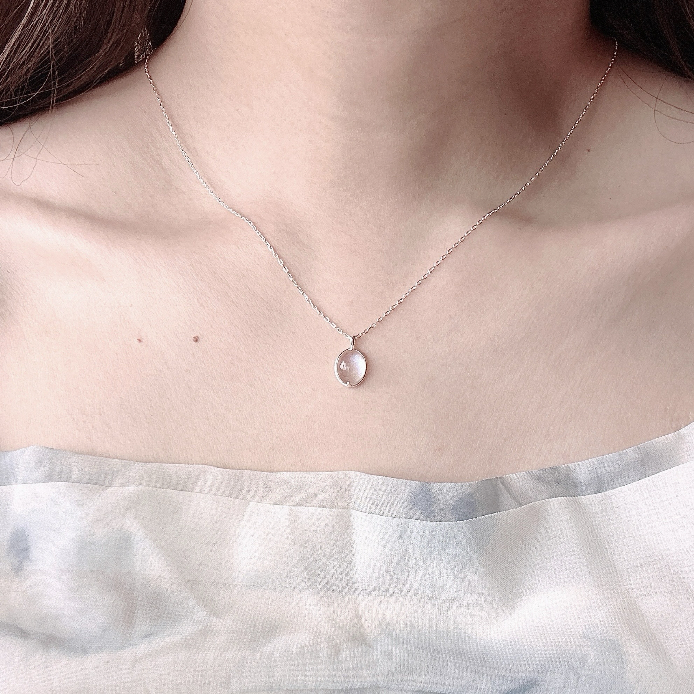 𝐍𝐎𝐖𝐀𝐃𝐀𝐘𝐒｜[925純銀]維粉透明月光石項鍊 925純銀 純銀 nowadays