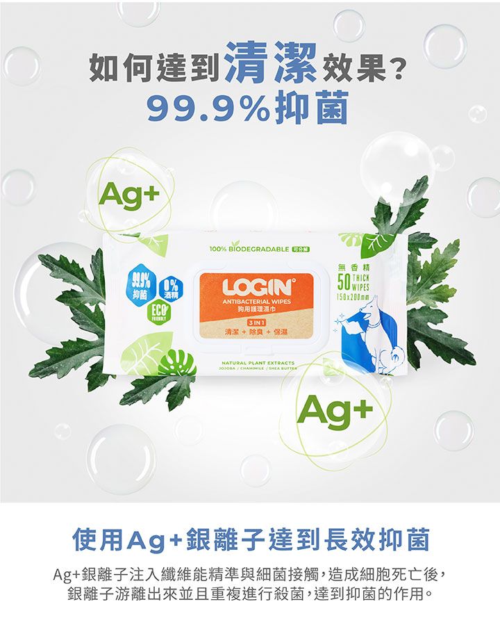 洛格濕紙巾 50 抽 / 包