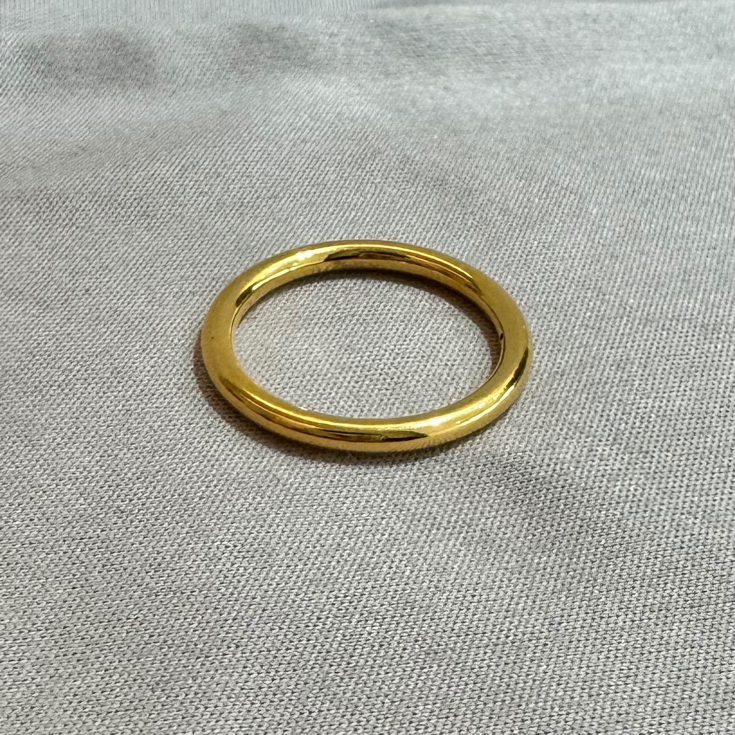黃金 素圈戒指 固定圍