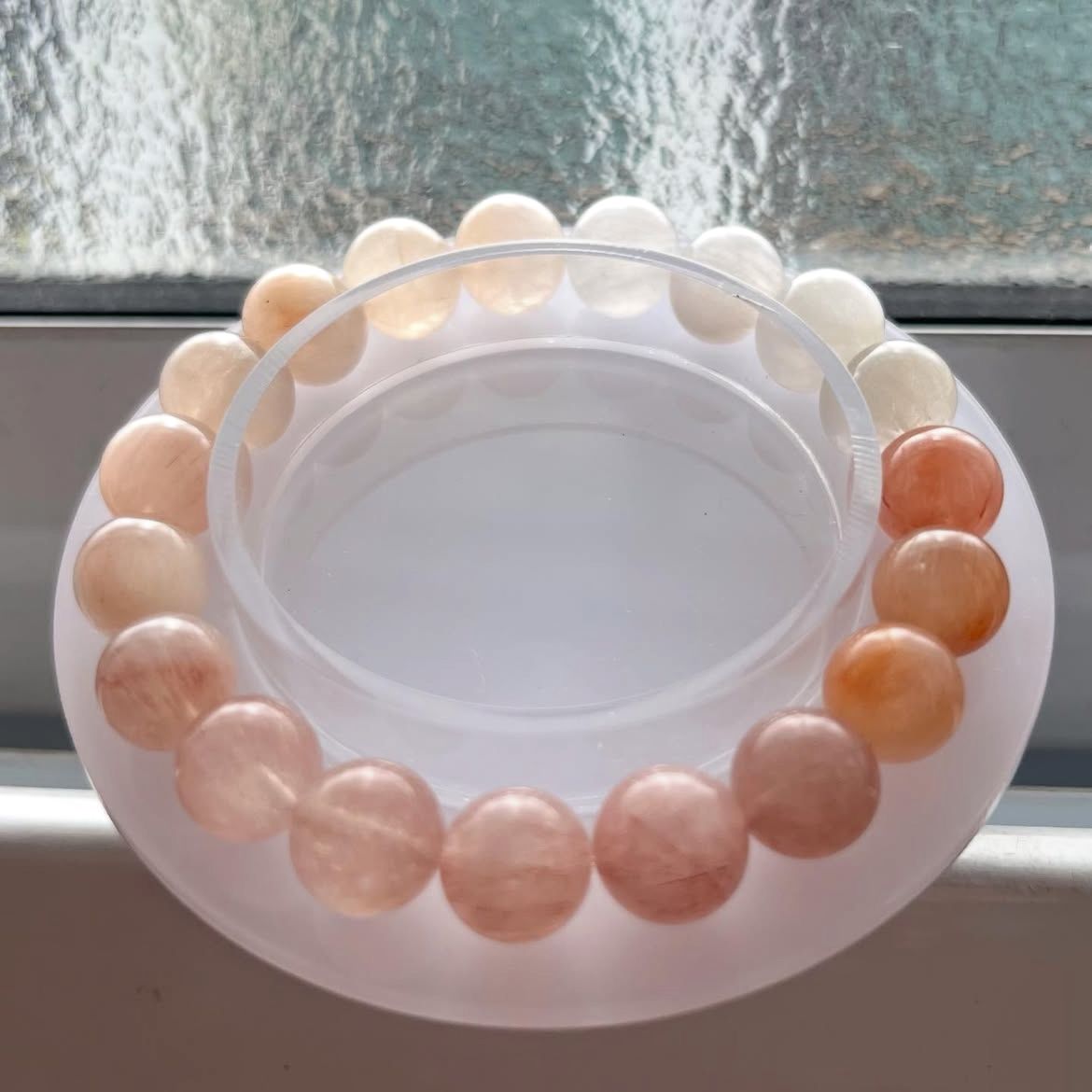 粉白漸變兔毛|溫柔晨光