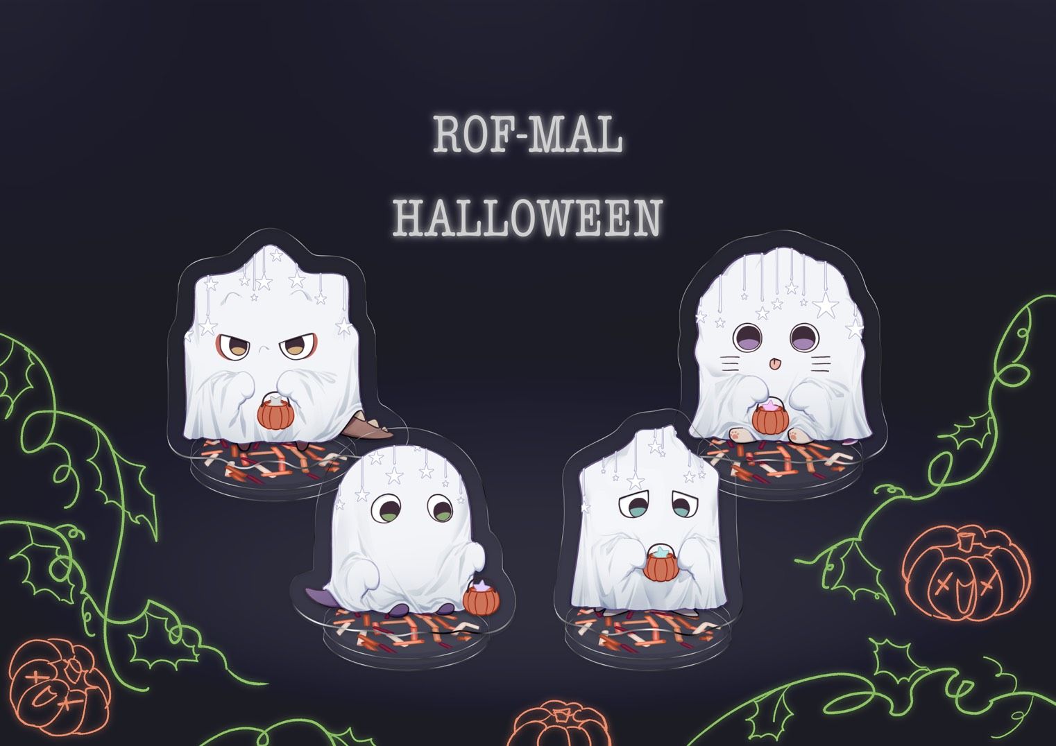 ROF-MAL 萬聖節小立牌（四個一組）