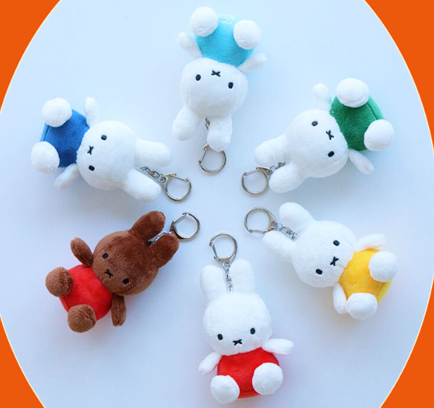 韓國正版代購 米飛兔 米菲兔 Miffy 6色 娃娃 玩偶吊飾 鑰匙圈 8cm