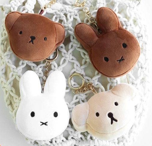 韓國正版代購 米飛兔 米菲兔 Miffy 扁扁大頭 娃娃 玩偶吊飾 鑰匙圈 10cm