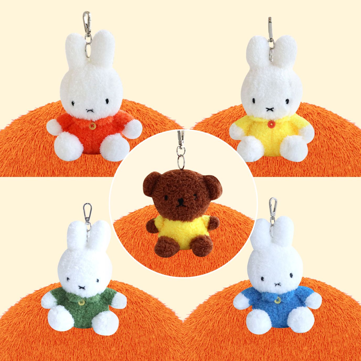 韓國正版代購 米飛兔 米菲兔 Miffy 小熊波波 毛絨絨 娃娃 玩偶吊飾 鑰匙圈