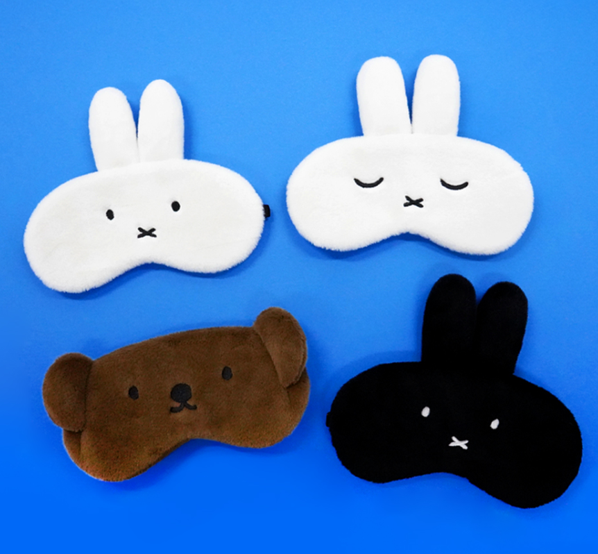 韓國正版代購 米飛兔 米菲兔 Miffy 小熊波波 絨毛造型眼罩 成人尺寸眼罩 20cm