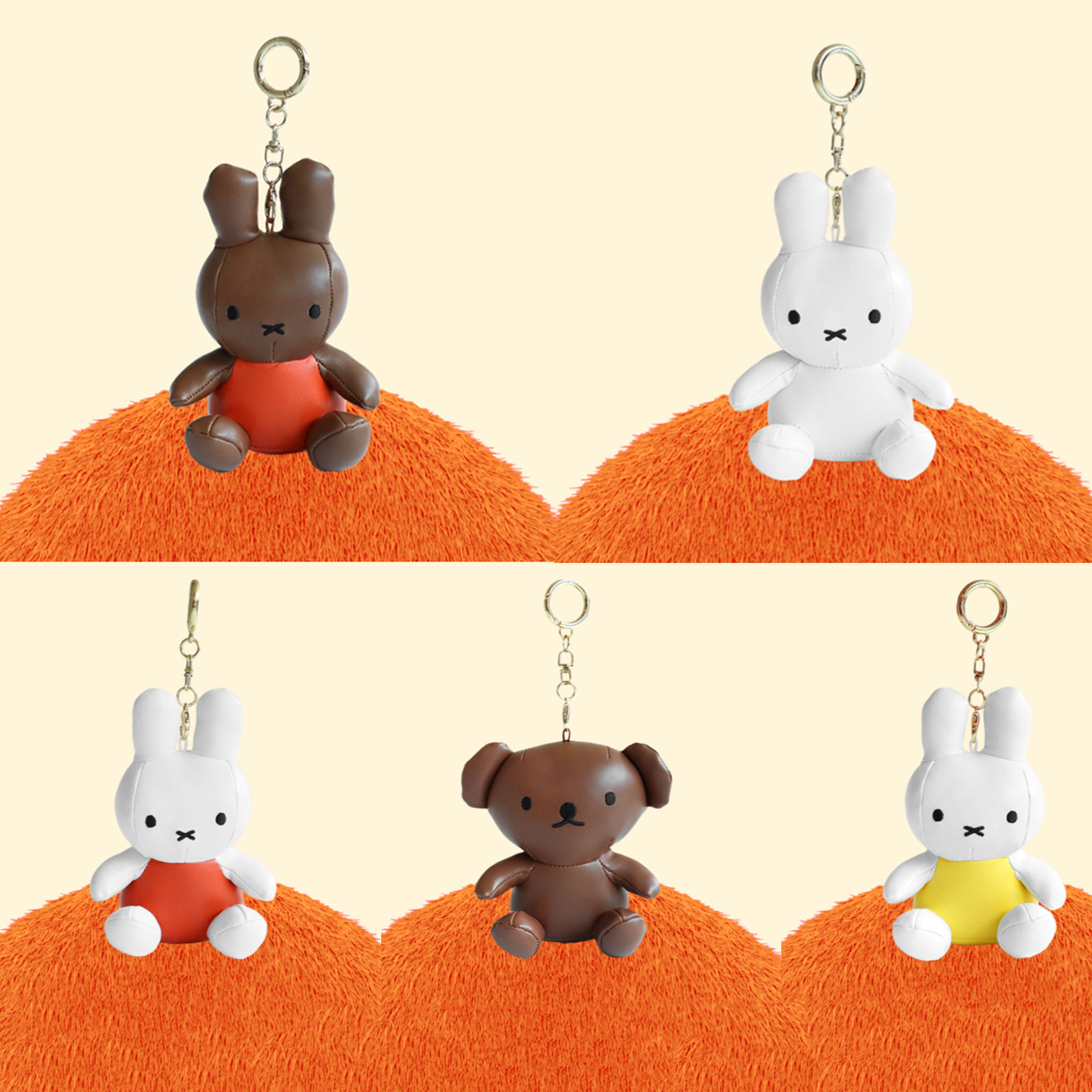 韓國正版代購 米飛兔 米菲兔 Miffy 小熊波波 Boris Bear 仿皮革系列 玩偶吊飾 娃娃 鑰匙圈 12cm