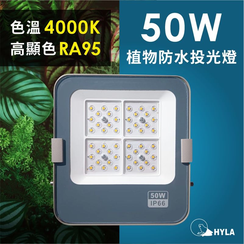 現貨 第三代 海拉植物燈 仿太陽光 RA95高顯色 全光譜 戶外防水 LED投光燈50W， 農業 多肉 花卉 專用照明