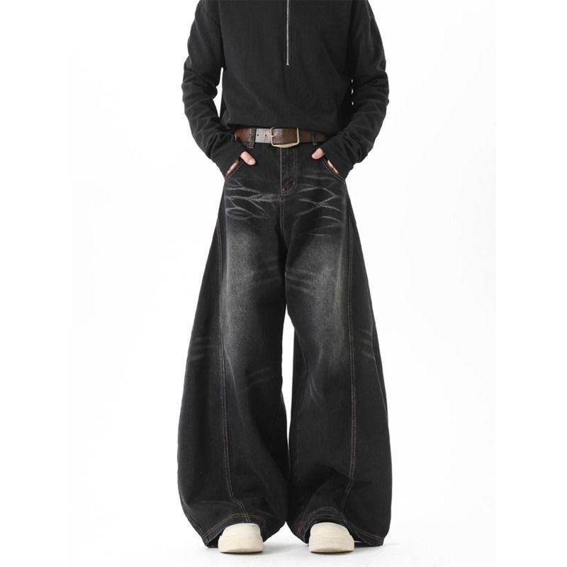 版型超好！美式復古刷色彎刀褲👖