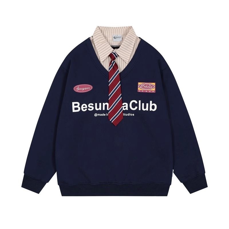 美式風格假兩件（有附領帶）