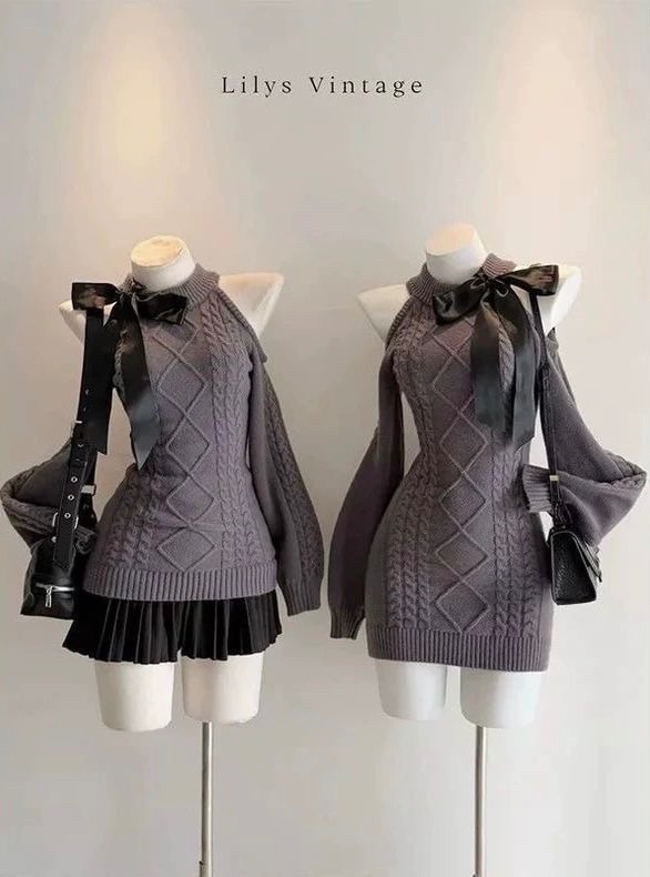 肩膀挖洞純欲包臀裙