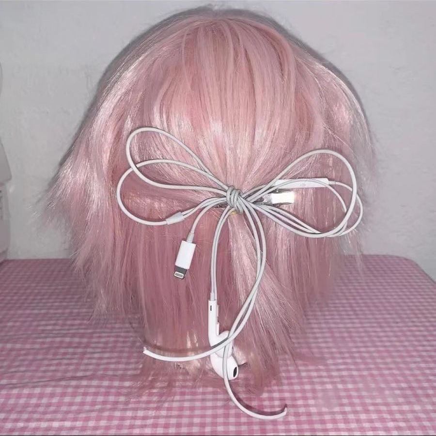 古早風 耳機造型髮夾