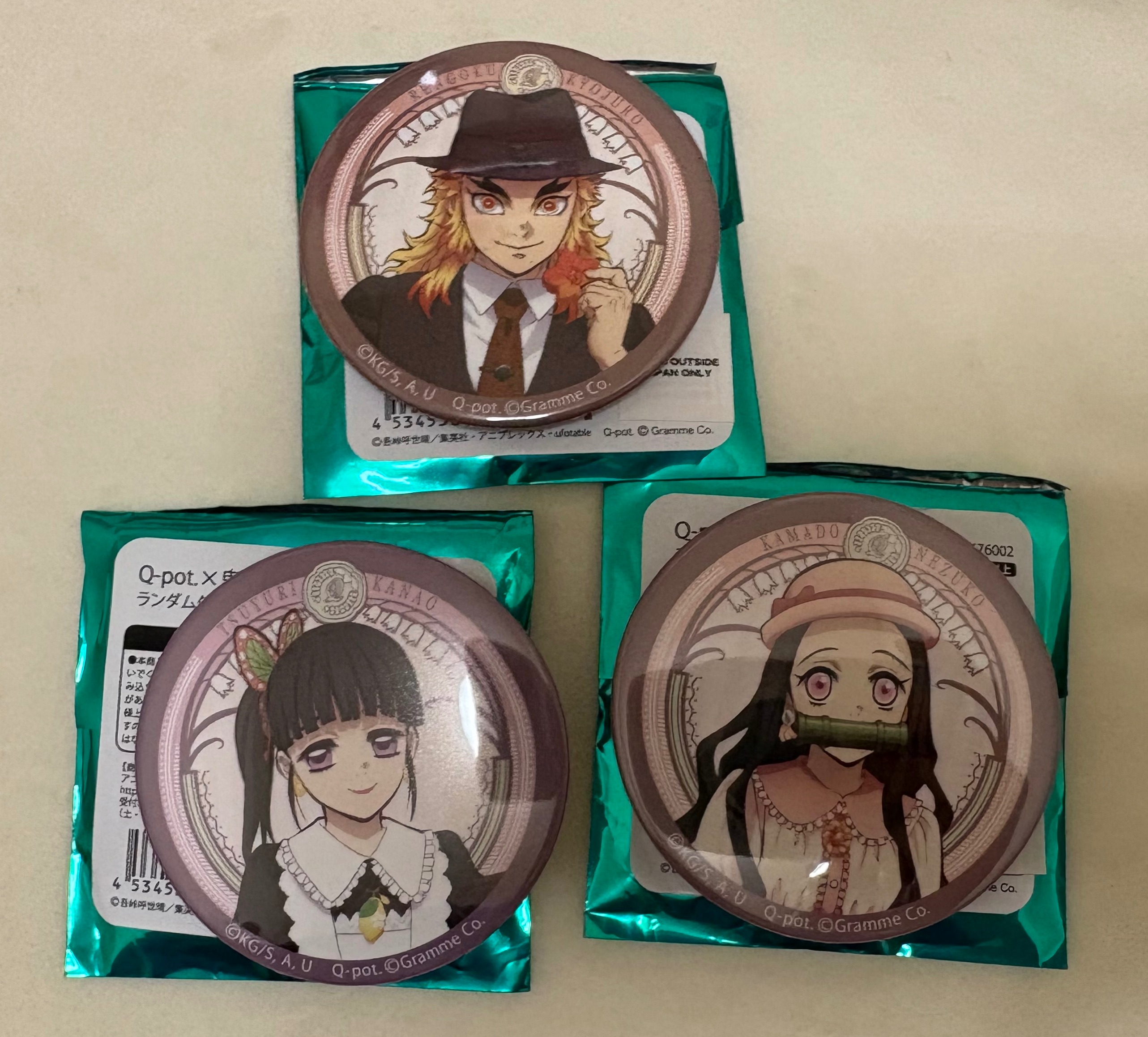正版 鬼滅之刃 Q-pot 一彈 吧唧 徽章 確認款