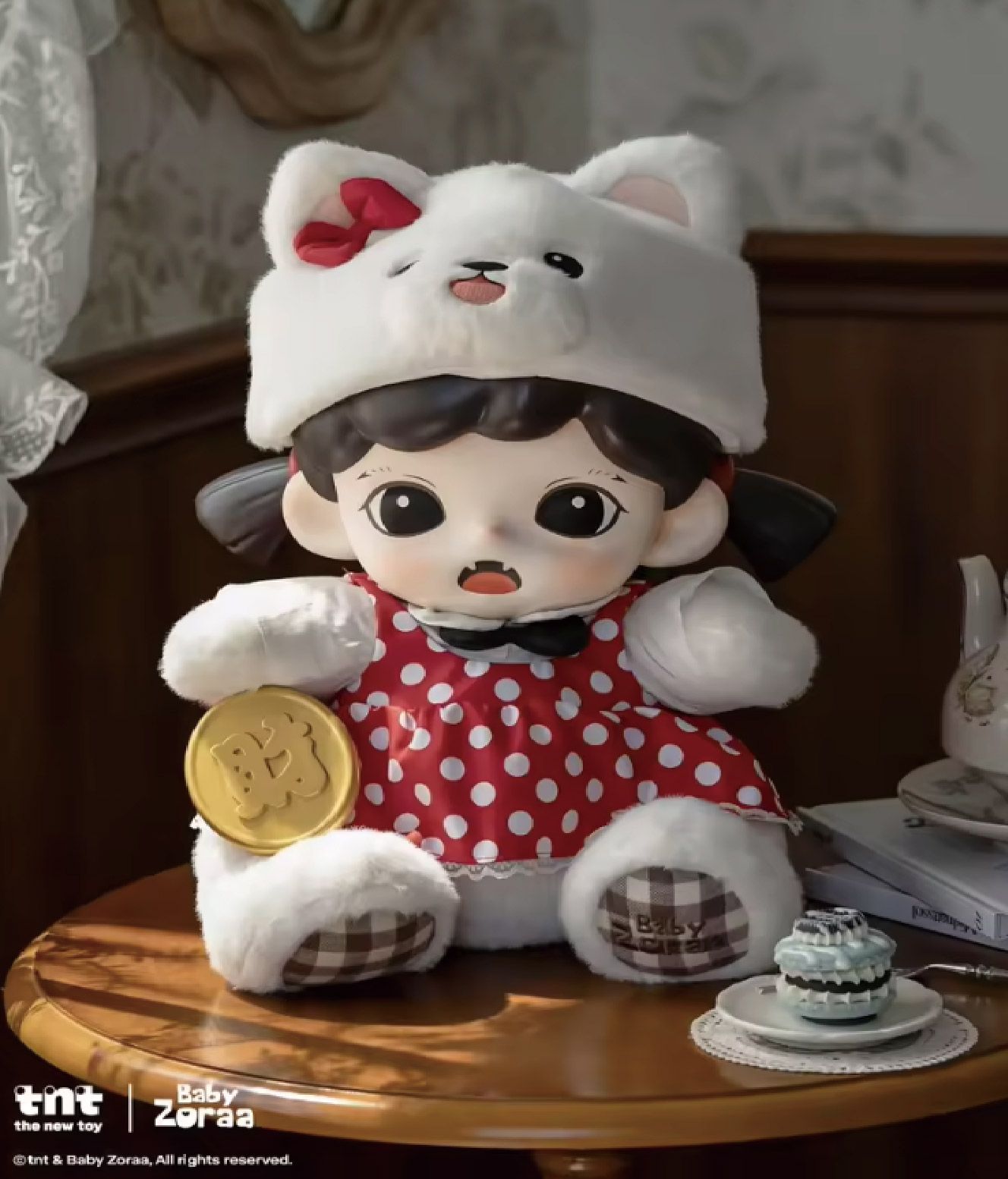 預購!【tnt】Zoraa 招財布丁喵 糖膠毛絨公仔大娃（30公分）