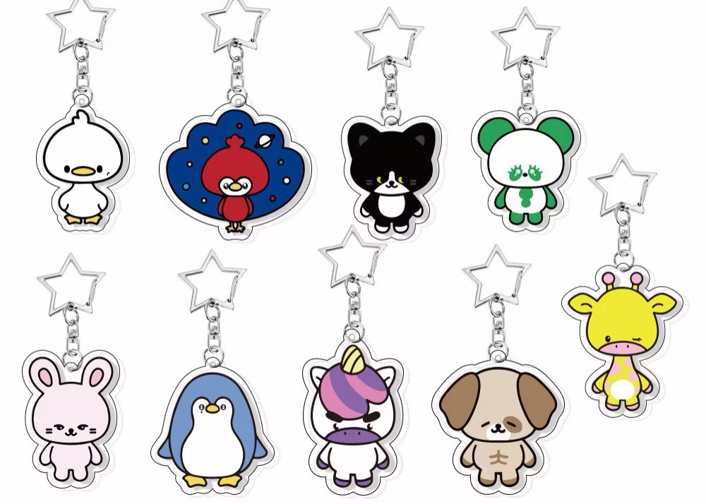 SJ Super Zoonior 週邊 動物 星型金屬鑰匙扣環