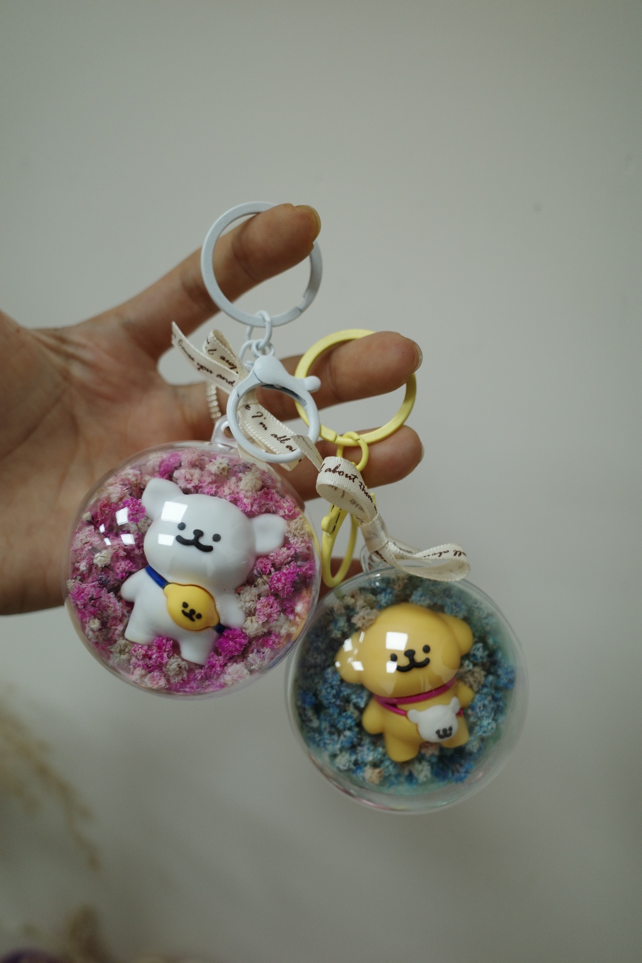 線條小狗泡泡球鑰匙圈
