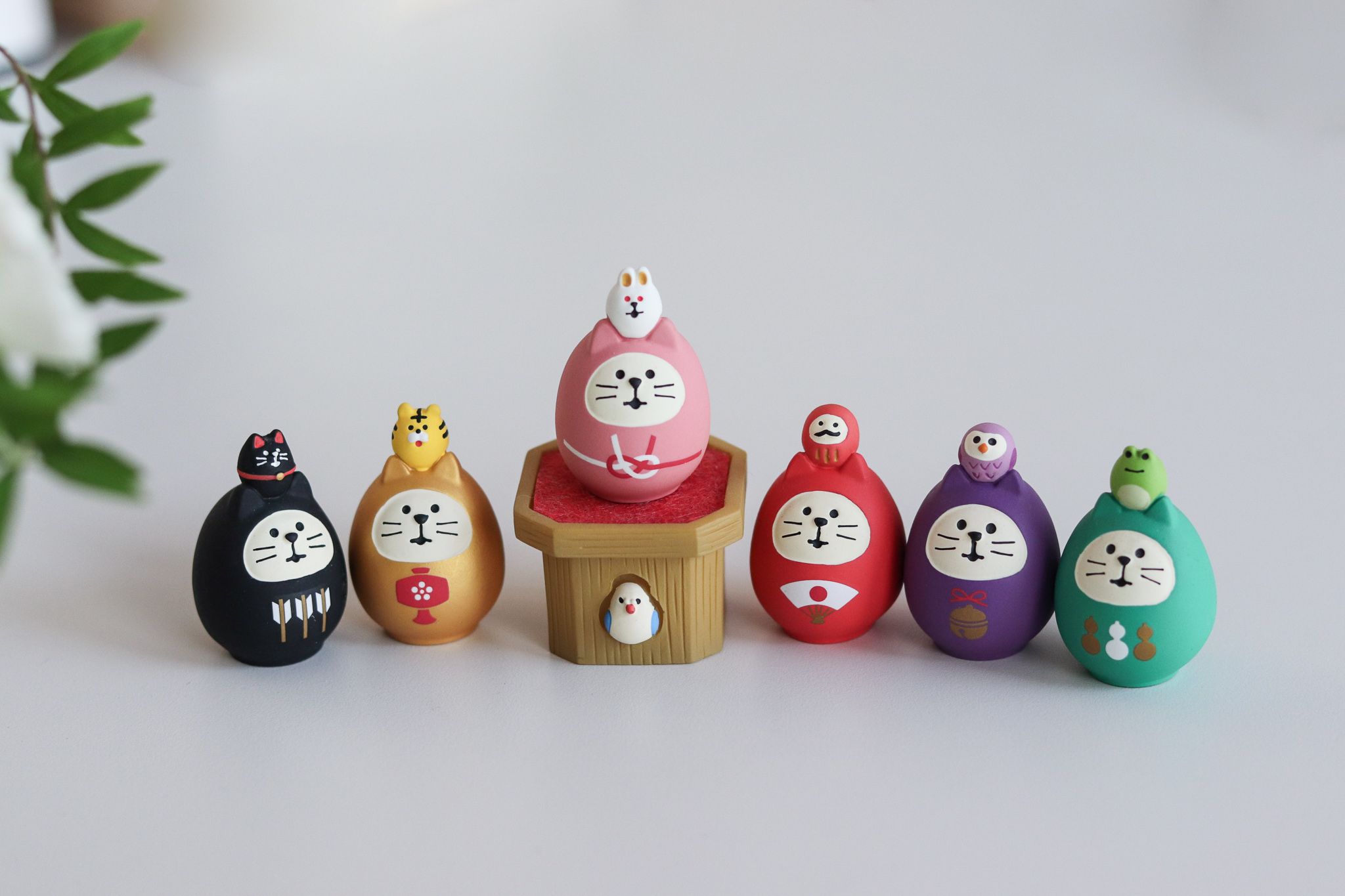 【Yourtableware】Decole 福運貓咪達摩 鳩三寶