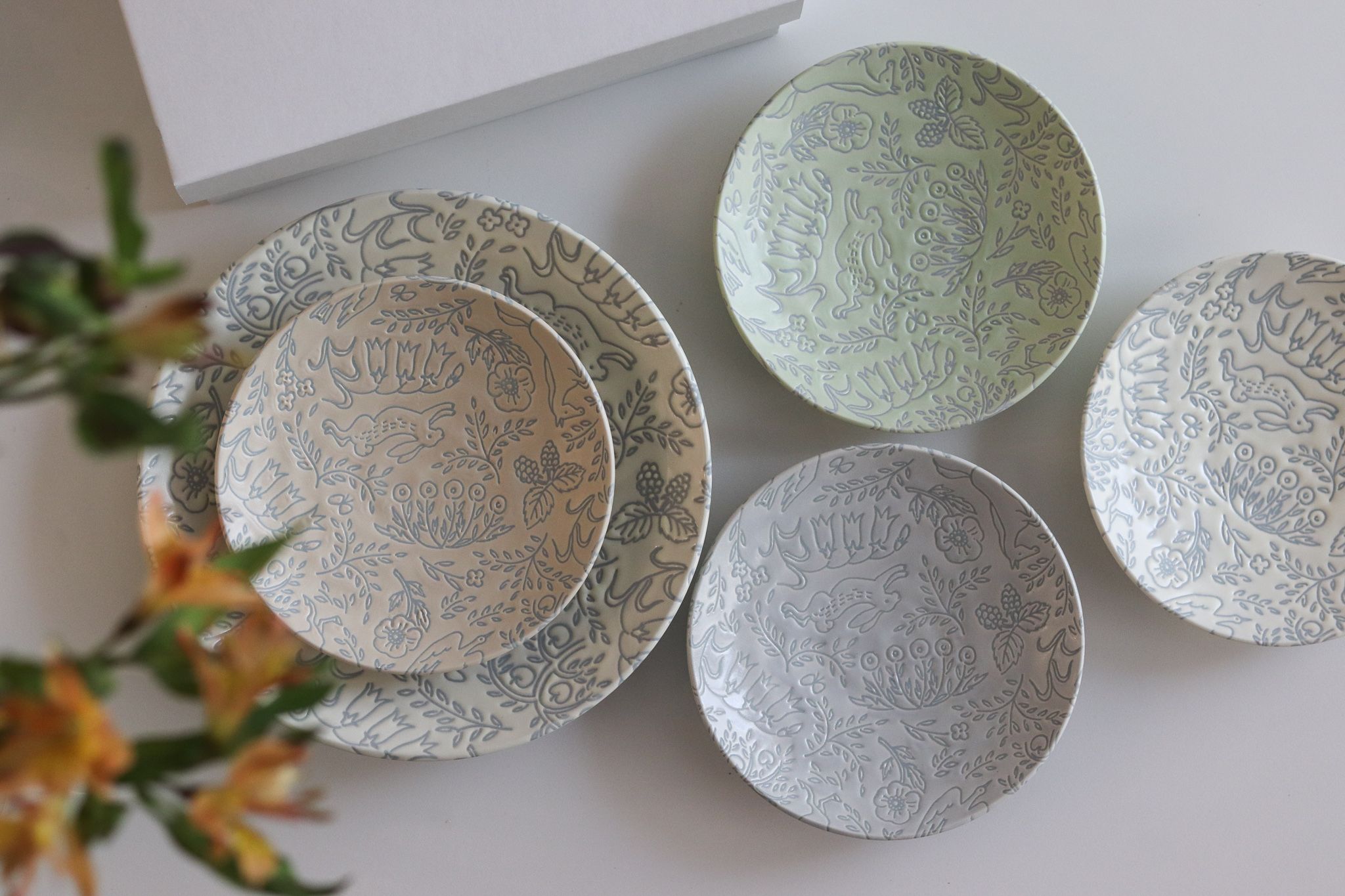 插畫家 淺野みどり Midori Asano 動物花草 盤 禮盒組