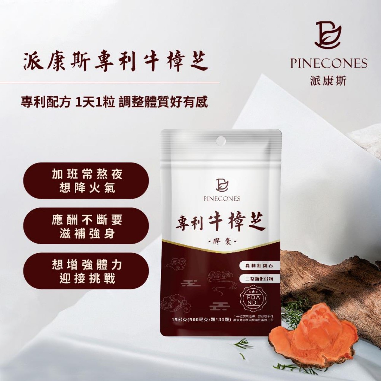 派康斯 專利牛樟芝膠囊（30粒）