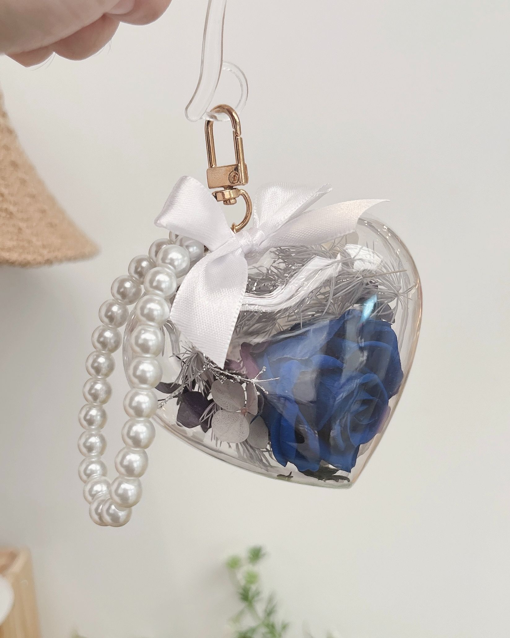 〈 疲倦時看花〉愛心永生花藝鎖匙扣