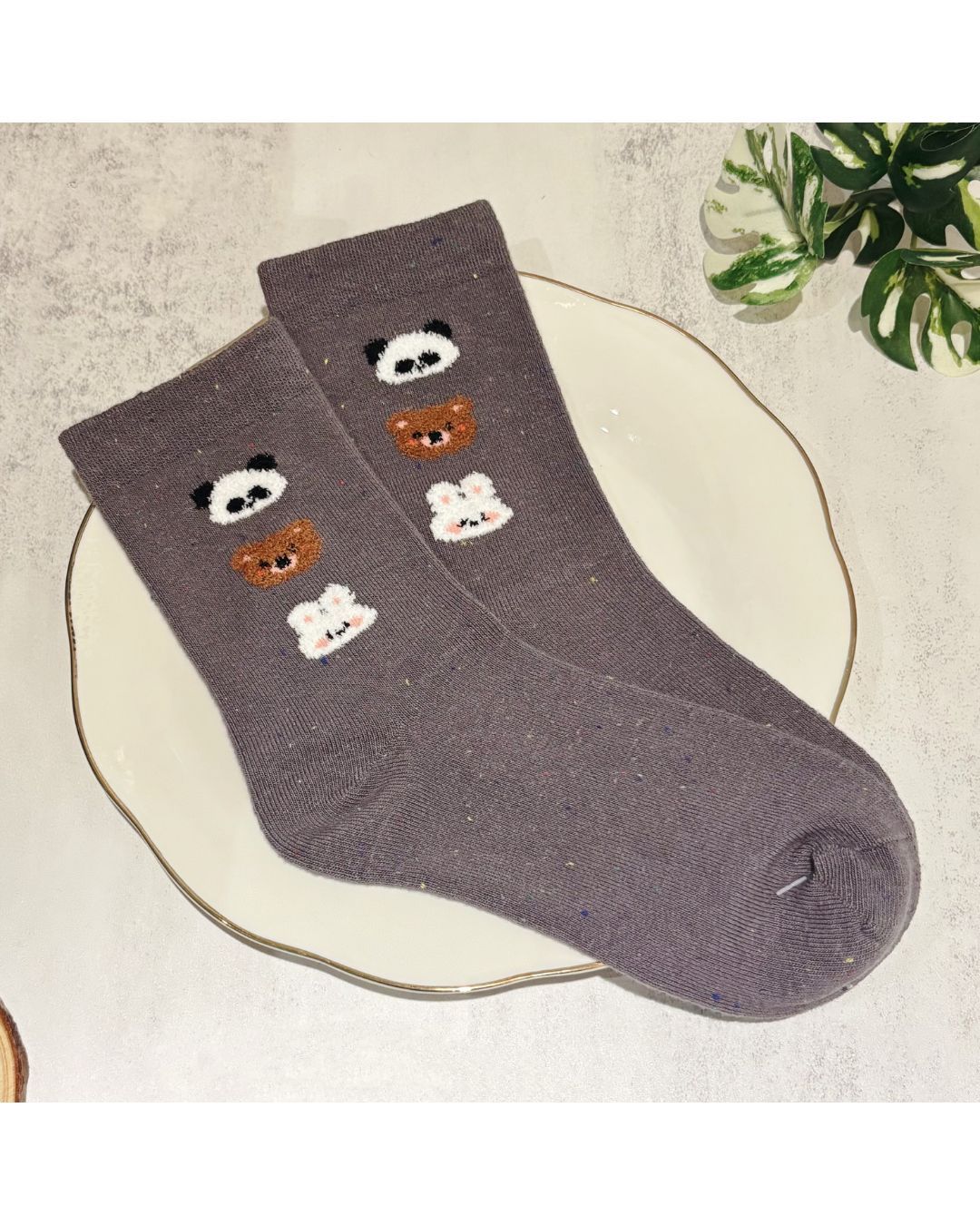 〈 Joyful〉動物疊疊樂中筒襪