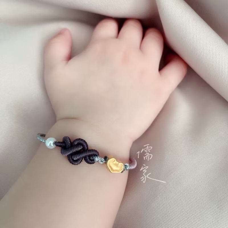 ￼儒家寶寶👶🏻彌月金飾 純金9999 澎澎如意 平安福如意 如意 編織手繩/手鍊 彌月 飾品 手鏈