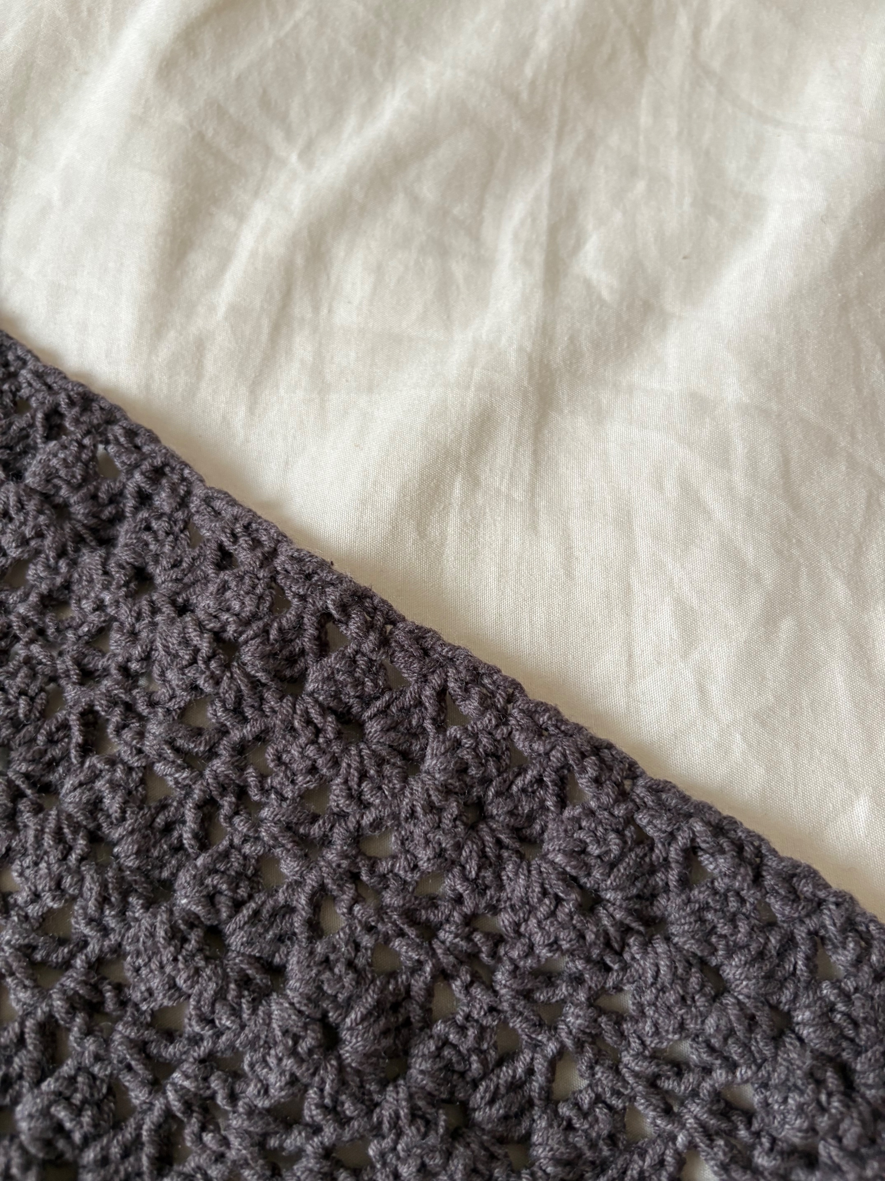 扇形花 黑灰色披肩