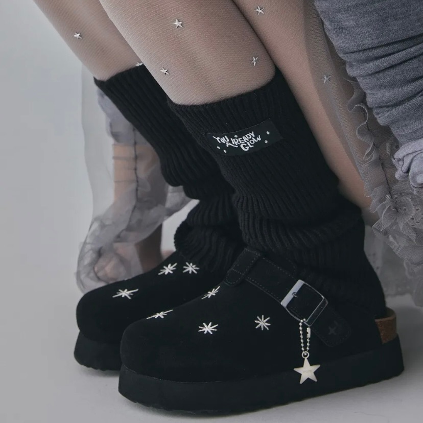 📍Chilling Bubble | OTZ x LOFA 八芒星刺繡厚底穆勒鞋 韓國品牌代購