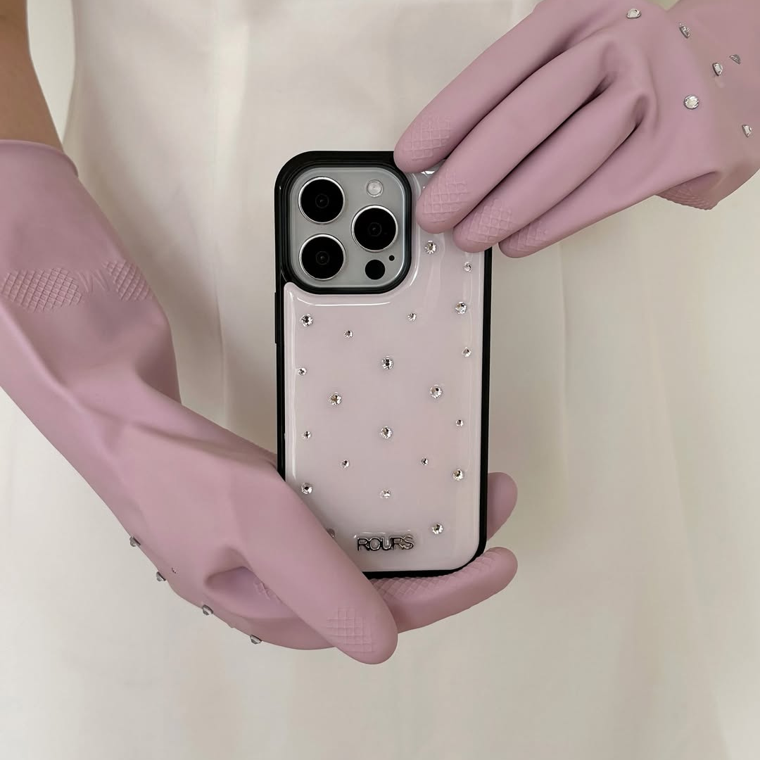 📍Chilling Bubble | ROURS CUBIC STUD 手機殼 韓國品牌代購 粉色 黑色 iPhone