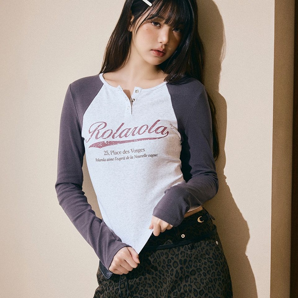 📍Chilling Bubble | rolarola 復古LOGO插肩袖長袖上衣 韓國品牌代購