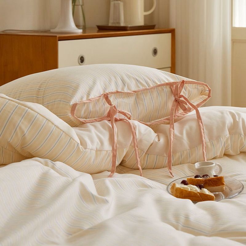 📍Chilling Bubble | Maatila Ribbon 條紋枕套棉被套組 韓國品牌代購