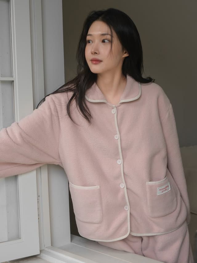 📍Chilling Bubble | Juuneedu 毛毛保暖兩件式睡衣 韓國品牌代購