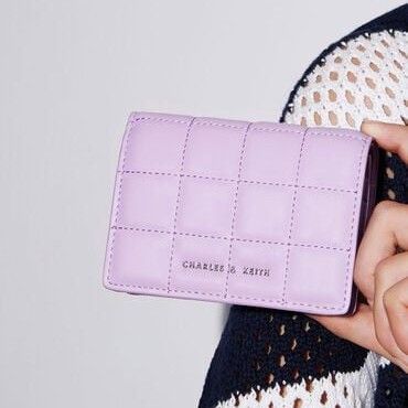 📍Chilling Bubble | charles ＆ keith 豆腐格皮夾 新加坡品牌代購 紫色 寶寶藍