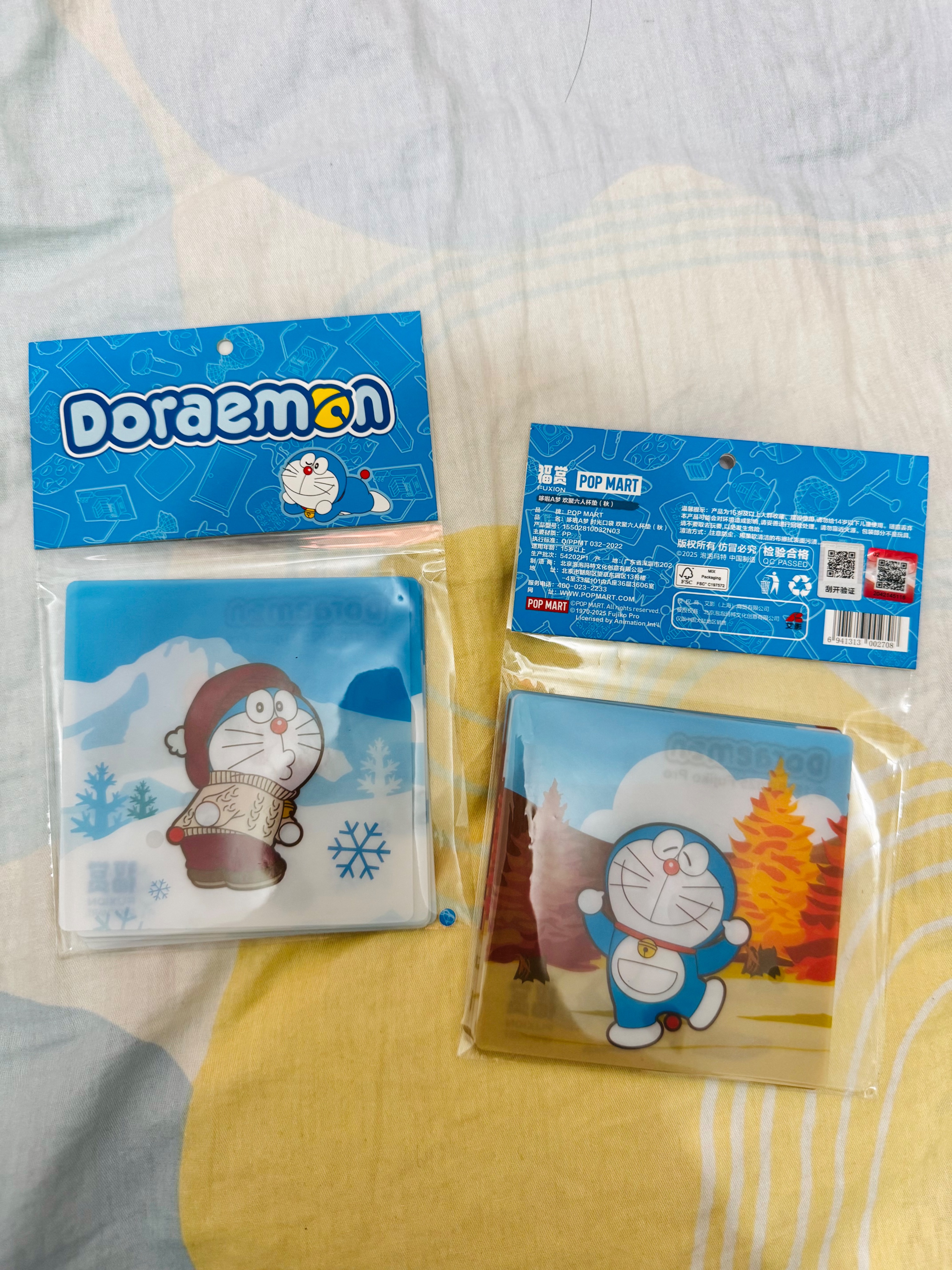 ㄧ番賞 福賞 哆啦A夢 塑膠片杯墊