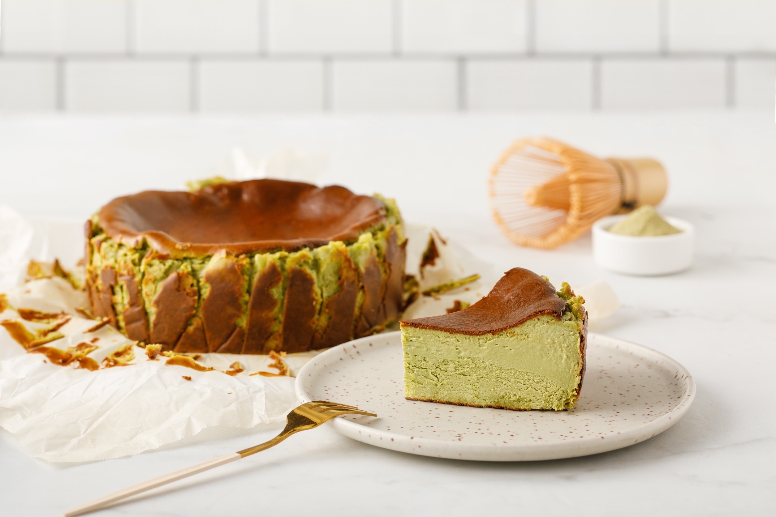 抹茶巴斯克蛋糕