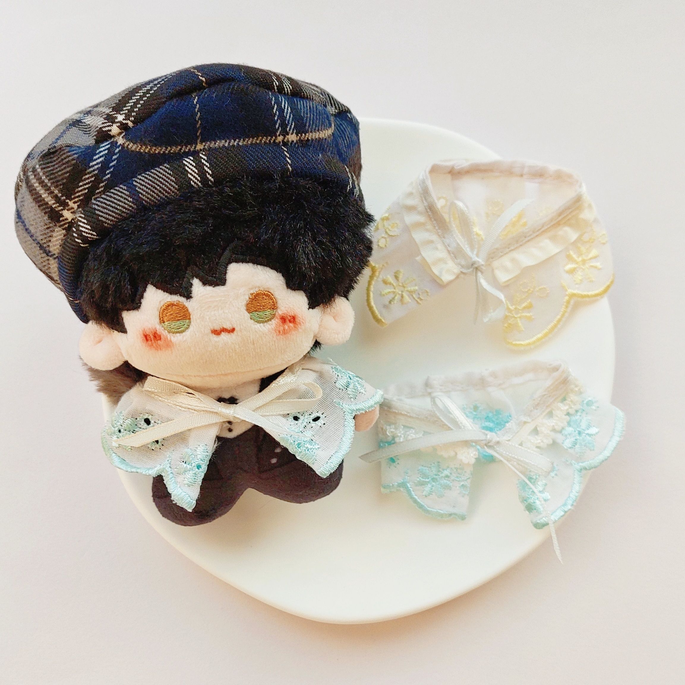 娃衣系列 刺繡蕾絲披肩 日本布手縫貝雷帽