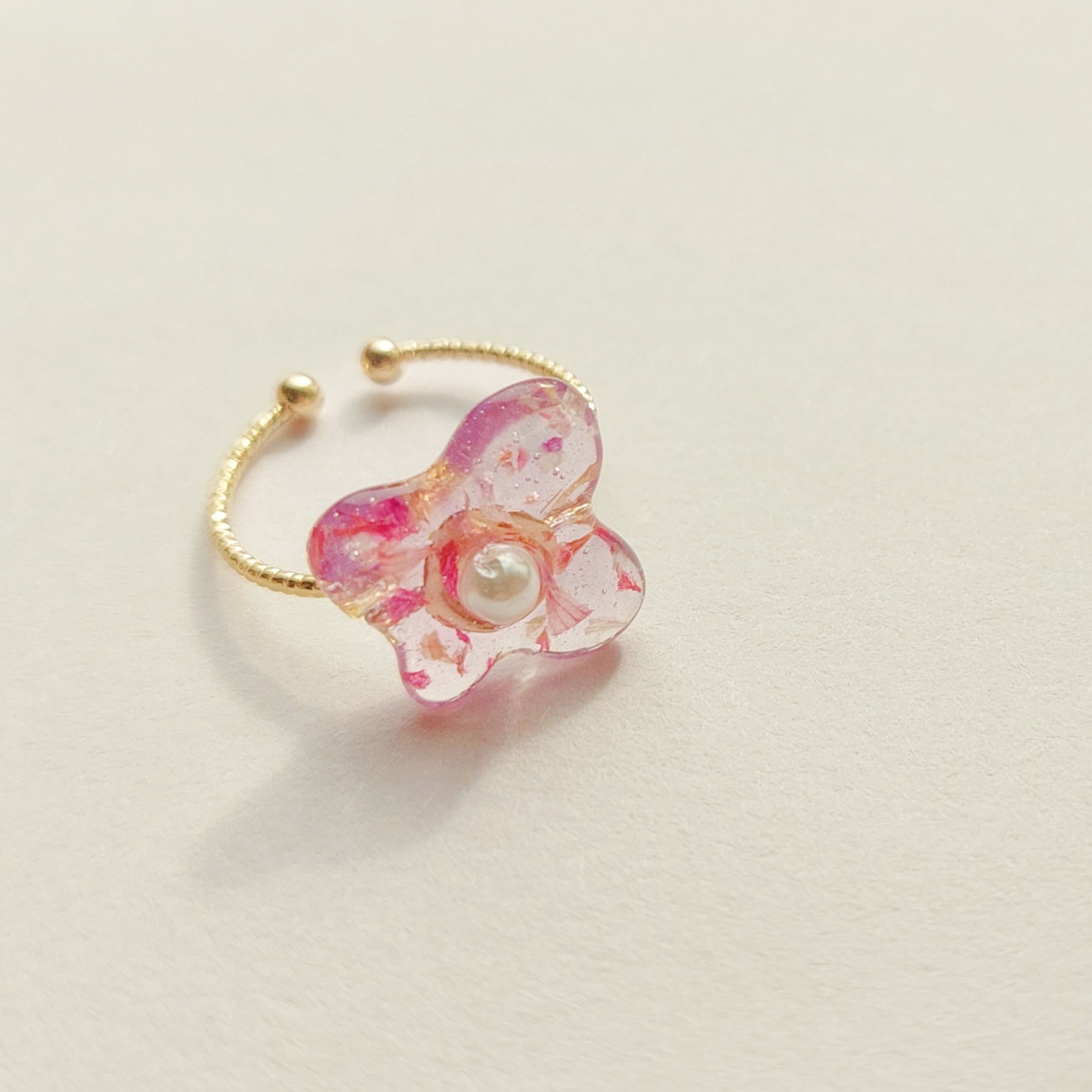 夏以晝印象戒指 日本乾燥花封入 開口戒可自由調戒圍