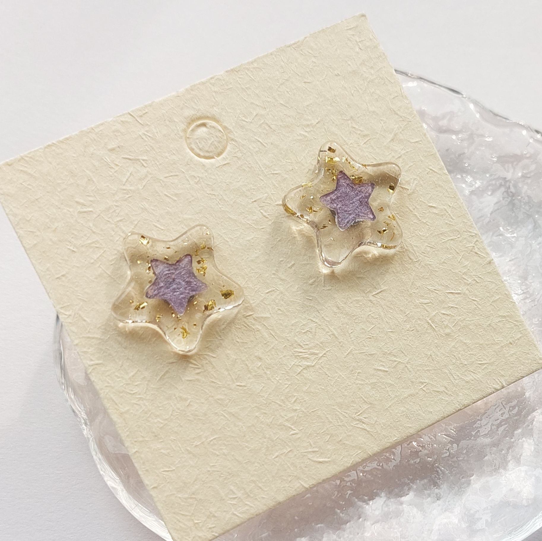 沈星回印象耳環 外圍是透明色加金箔