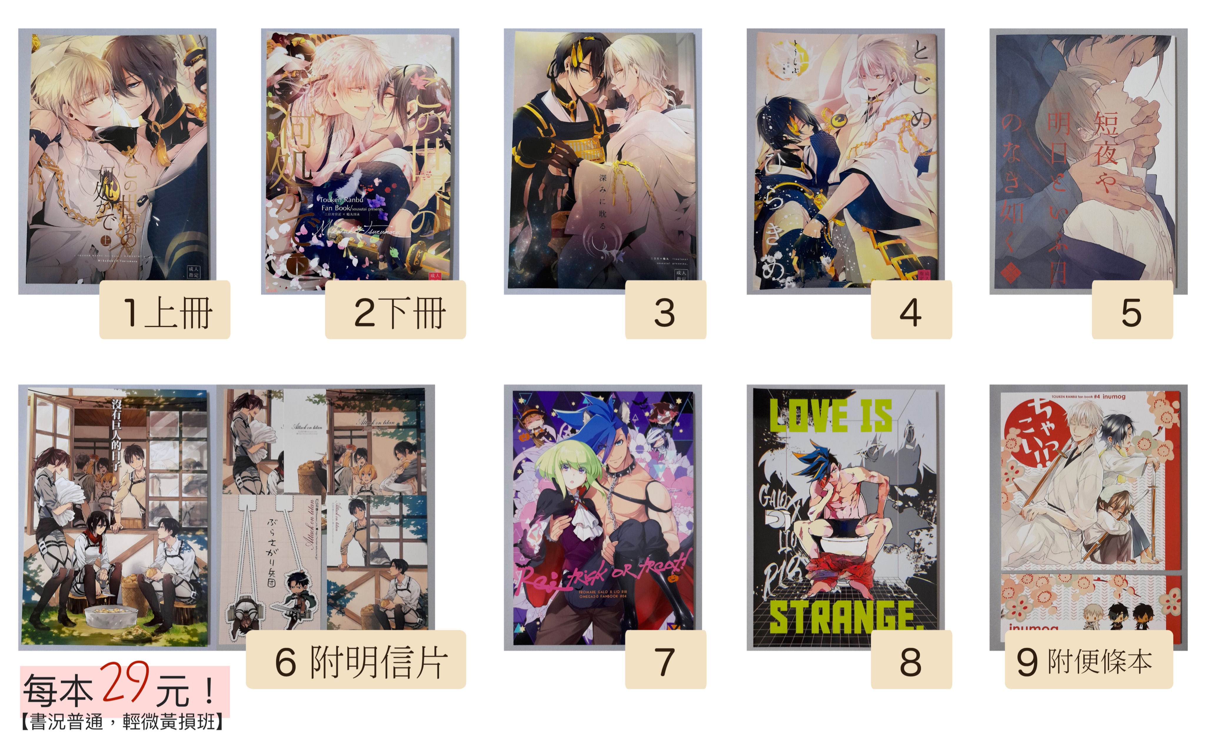 二手 日文中文翻譯同人本 每本29元
