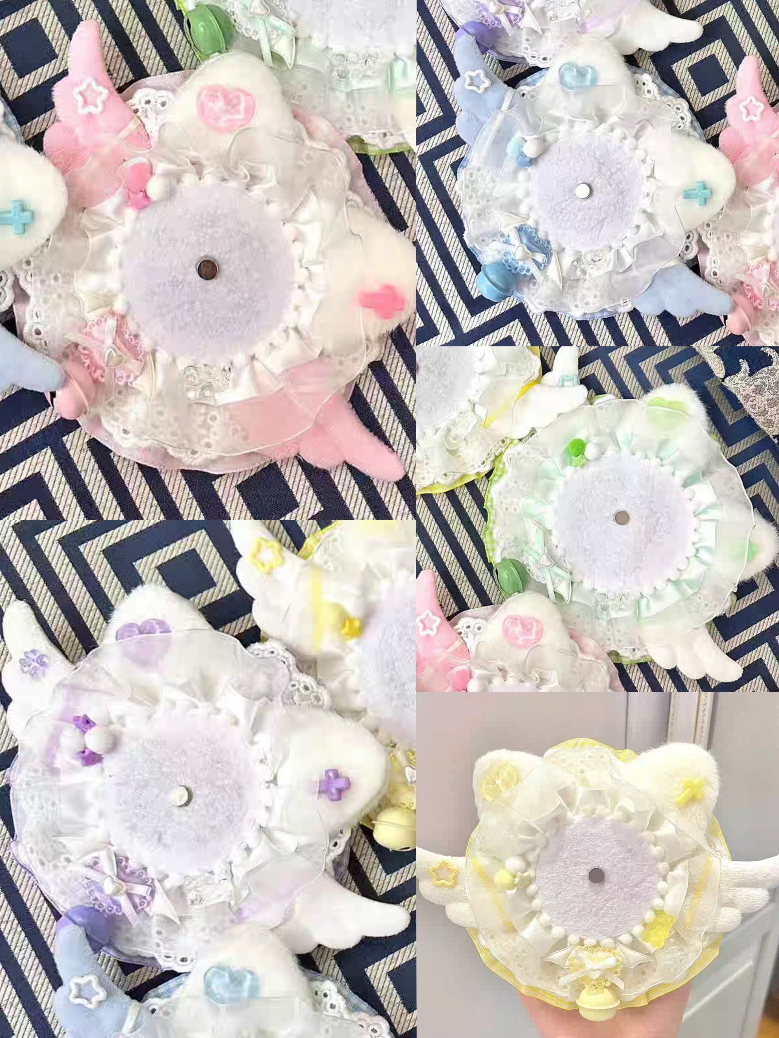 天使貓吧唧托（白色）