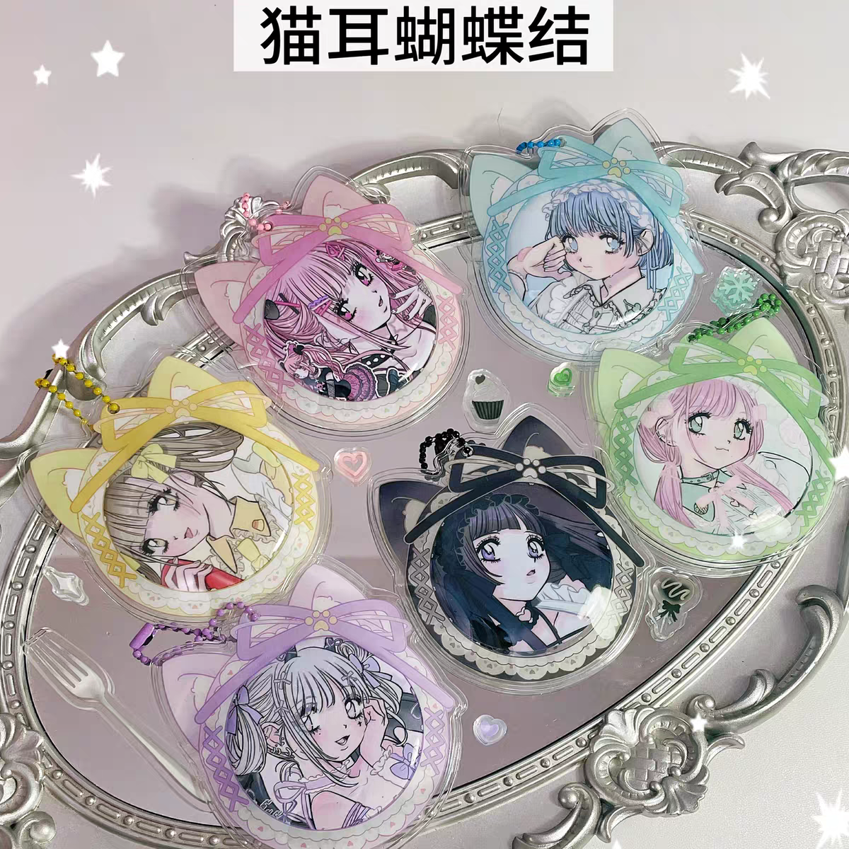 貓耳蝴蝶結吧唧套（58mm）